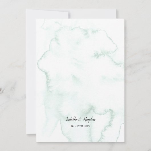 Elegant Rustic Greenery Foliage Waterverf Wedding Kaart (Achterkant)