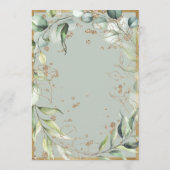 Elegant Rustic Greenery Gold Eucalyptus Wedding Kaart (Achterkant)