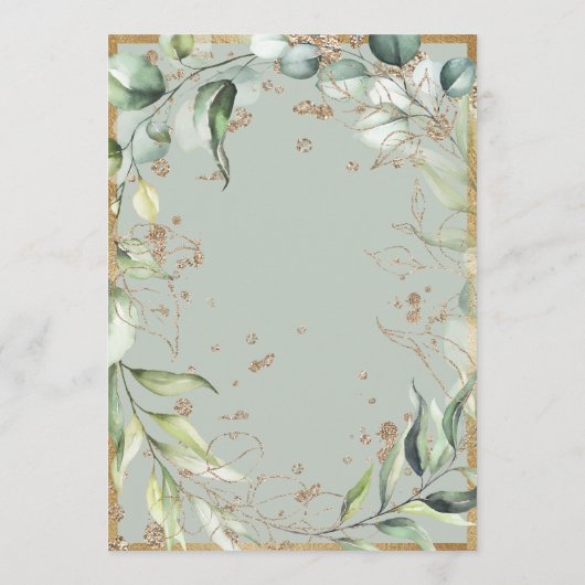 Elegant Rustic Greenery Gold Eucalyptus Wedding Kaart
