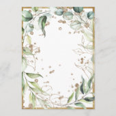 Elegant Rustic Greenery Gold Glitter Wedding Kaart (Achterkant)
