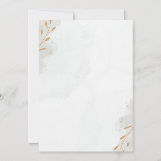 Elegant Rustic Greenery Gold Glitter Wedding Kaart (Achterkant)