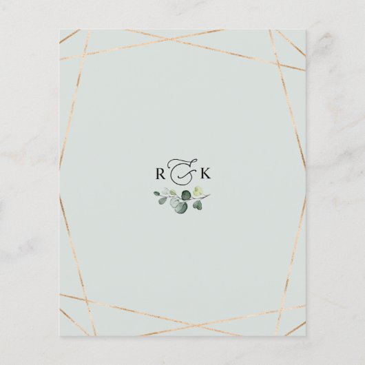 Elegant Rustic Greenery Gold Wedding Uitnodiging (Achterkant)