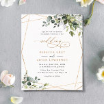 Elegant Rustic Greenery Gold Wedding Uitnodiging<br><div class="desc">Dit elegante collectie is voorzien van gemengde groenbladeren van de waterverf in combinatie met een klastig serif en een delicaat sans lettertype in zwart,  met een monogram op de achterzijde. Overeenkomende objecten beschikbaar: www.bit.ly/3a3h3fv</div>