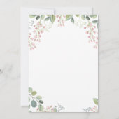 Elegant Rustic Greenery Waterverf Wedding Kaart (Achterkant)