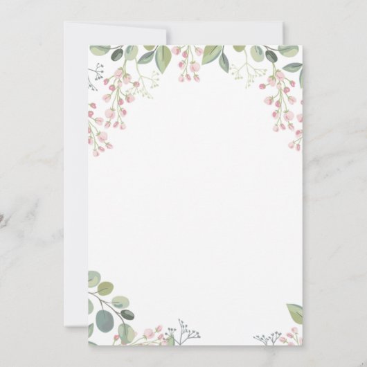 Elegant Rustic Greenery Waterverf Wedding Kaart (Achterkant)