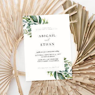 Elegant Rustic Greenery Wedding Kaart