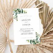 Elegant Rustic Greenery Wedding Kaart