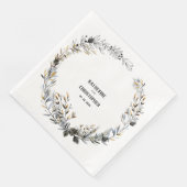 Elegant Rustic Hand Drawn Winter Wreath Pine Cones Servet (Hoek)