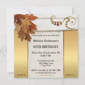 Elegant Rustic Herfst Birthday Party Invitation Kaart (Voorkant)