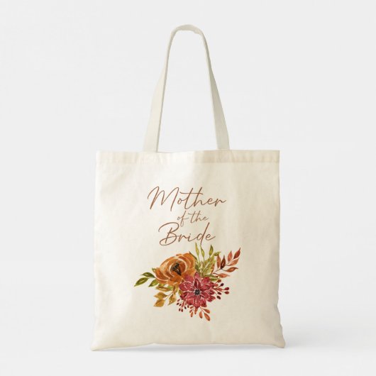 Elegant Rustic Herfst Floral Moeder van de Bride Tote Bag (Achterkant)