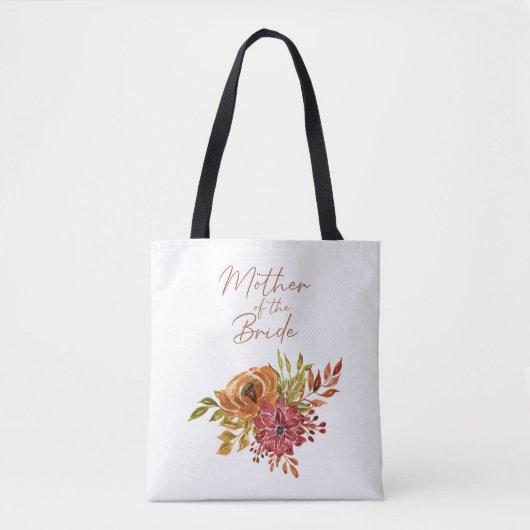 Elegant Rustic Herfst Floral Moeder van de Bride Tote Bag (Voorkant)