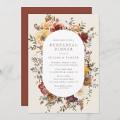 Elegant Rustic Herfst Floral Rehearsal Dinner Invi Kaart (Voorkant / Achterkant)