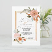 Elegant Rustic Herfst Floral Terracotta Gold Weddi Kaart (Staand voorkant)