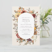 Elegant Rustic Herfst Floral Vrijgezellenfeest Kaart (Staand voorkant)