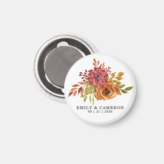 Elegant Rustic Herfst Floral Wedding Magnet (Voorkant / Achterkant)