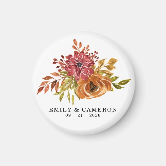 Elegant Rustic Herfst Floral Wedding Magnet (Voorkant)