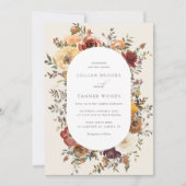 Elegant Rustic Herfst Floral Wedding Uitnodiging (Voorkant)