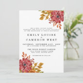 Elegant Rustic Herfst Floral Wedding Uitnodiging (Staand voorkant)