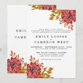 Elegant Rustic Herfst Floral Wedding Uitnodiging (Voorkant / Achterkant)