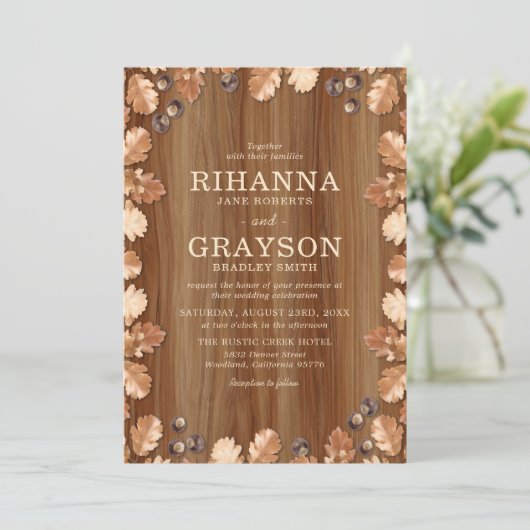 Elegant Rustic Herfst herfst bruilding Kaart (Staand voorkant)