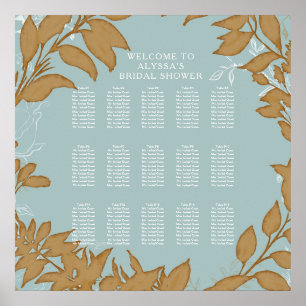 Elegant Rustic Herfst Wreated Foliage Seating Char Poster