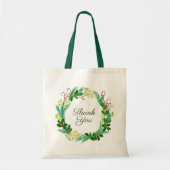 Elegant Rustic Holly  Green Bedankt Tote Bag (Voorkant)