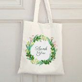 Elegant Rustic Holly  Green Bedankt Tote Bag
