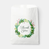 Elegant Rustic Holly Green Bedankt voor je komst Bedankzakje (Voorkant)