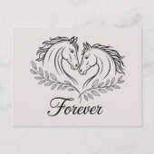 Elegant Rustic Horse Love Western Country Wedding Briefkaart (Voorkant)
