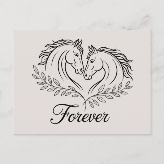 Elegant Rustic Horse Love Western Country Wedding Briefkaart (Voorkant)