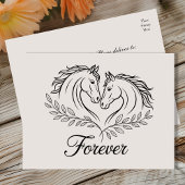 Elegant Rustic Horse Love Western Country Wedding Briefkaart