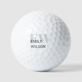 Elegant Rustic Ivory Dusky Grey Monogram Golfballen