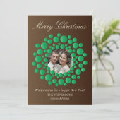 Elegant Rustic-kerstkaartje met wieltjes voor foto Feestdagenkaart (Staand voorkant)