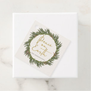 Elegant Rustic Kerstmis: vrede op aarde Bedankjes Labels