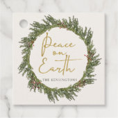 Elegant Rustic Kerstmis: vrede op aarde Bedankjes Labels (Voorkant)
