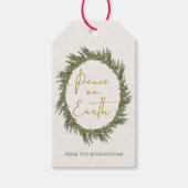 Elegant Rustic Kerstmis: vrede op aarde Cadeaulabel (Voorkant)
