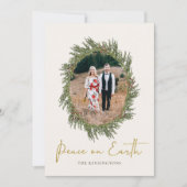 Elegant Rustic Kerstmis Wreath Holiday Feestdagenkaart (Voorkant)