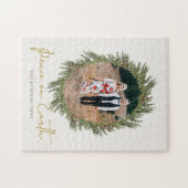 Elegant Rustic Kerstmis Wreath Holiday Legpuzzel (Horizontaal)