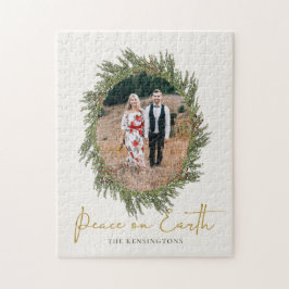 Elegant Rustic Kerstmis Wreath Holiday Legpuzzel