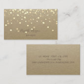 Elegant, Rustic Kraft, Gold Confetti Visitekaartje (Voorkant / Achterkant)
