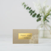Elegant Rustic, Kraft, Gold Lace Visitekaartje (Staand voorkant)