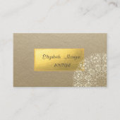 Elegant Rustic, Kraft, Gold Lace Visitekaartje (Voorkant)