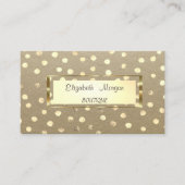 Elegant Rustic, Kraft, Gold Lijst, Confetti Visitekaartje (Voorkant)