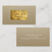 Elegant Rustic, Kraft, Gold Sequins Visitekaartje (Voorkant / Achterkant)