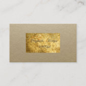 Elegant Rustic, Kraft, Gold Sequins Visitekaartje (Voorkant)