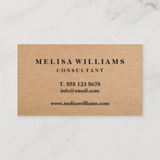 Elegant Rustic Kraft Logo QR code Visitekaartje (Achterkant)