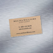 Elegant Rustic Kraft Magnetisch Visitekaartje (Voorbeeld)