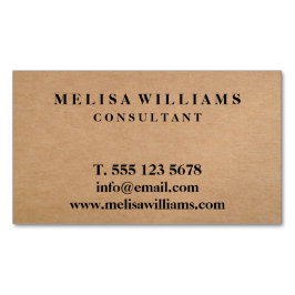 Elegant Rustic Kraft Magnetisch Visitekaartje