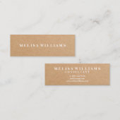 Elegant Rustic Kraft Mini Visitekaartje (Voorkant / Achterkant)