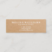 Elegant Rustic Kraft Mini Visitekaartje (Achterkant)